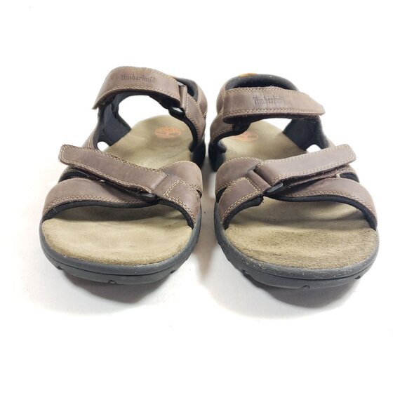 Timberland Brown Leather Adjustable Strap Sandals For Men Size 14M Comfortable - Picture 6 of 9